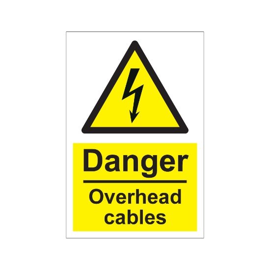 Danger Overhead Cables 200mm X 300mm Tiger Supplies