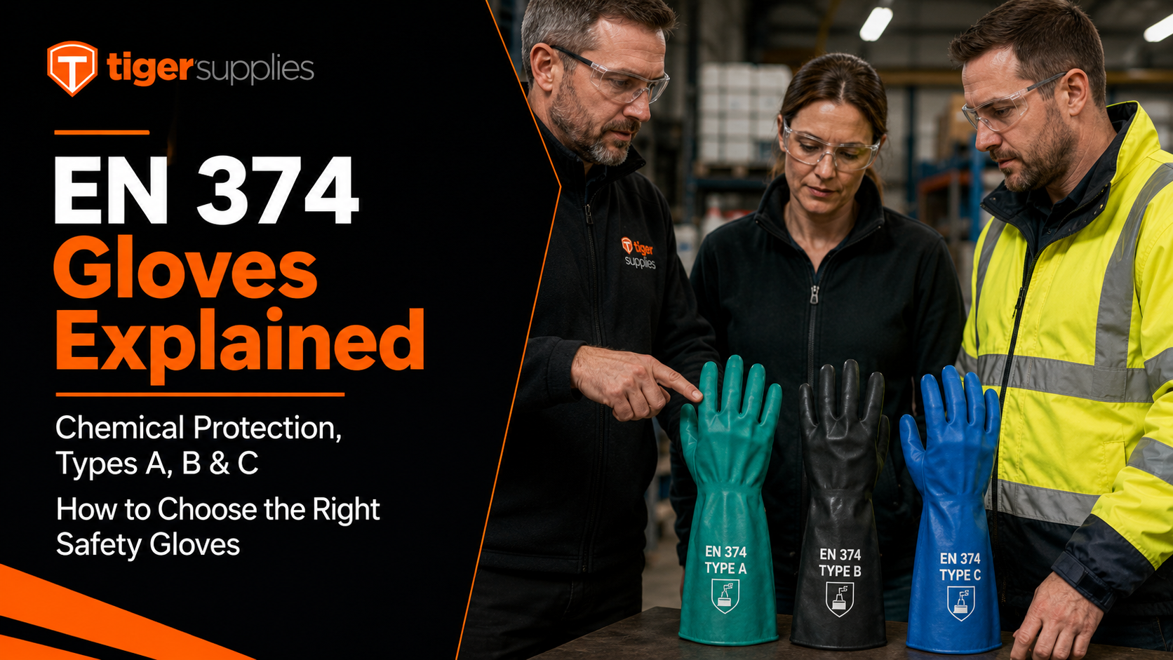 EN 374 Gloves Explained: Chemical Protection, Types A, B & C and How to Choose the Right Safety Gloves