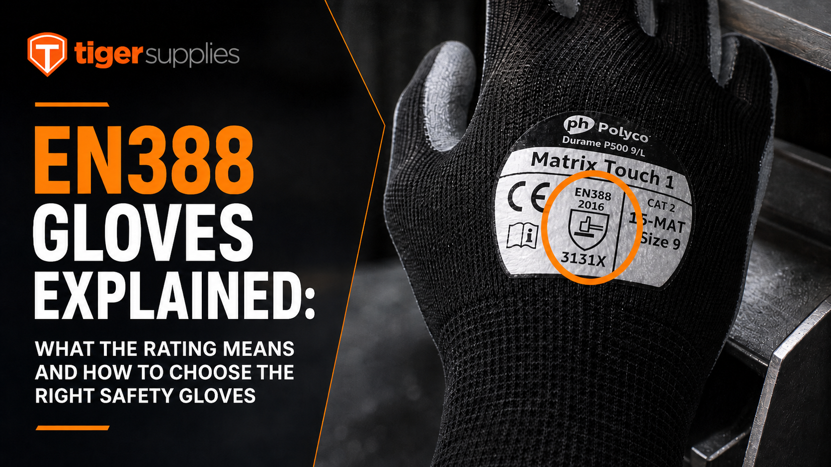 EN388 glove rating marking on safety glove EN388 glove rating marking on safety glove